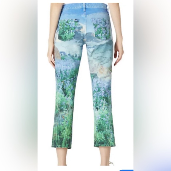 Hudson Jeans High-Rise Crop Straight Jeans 28 Mountain Flowers - Picture 2 of 3